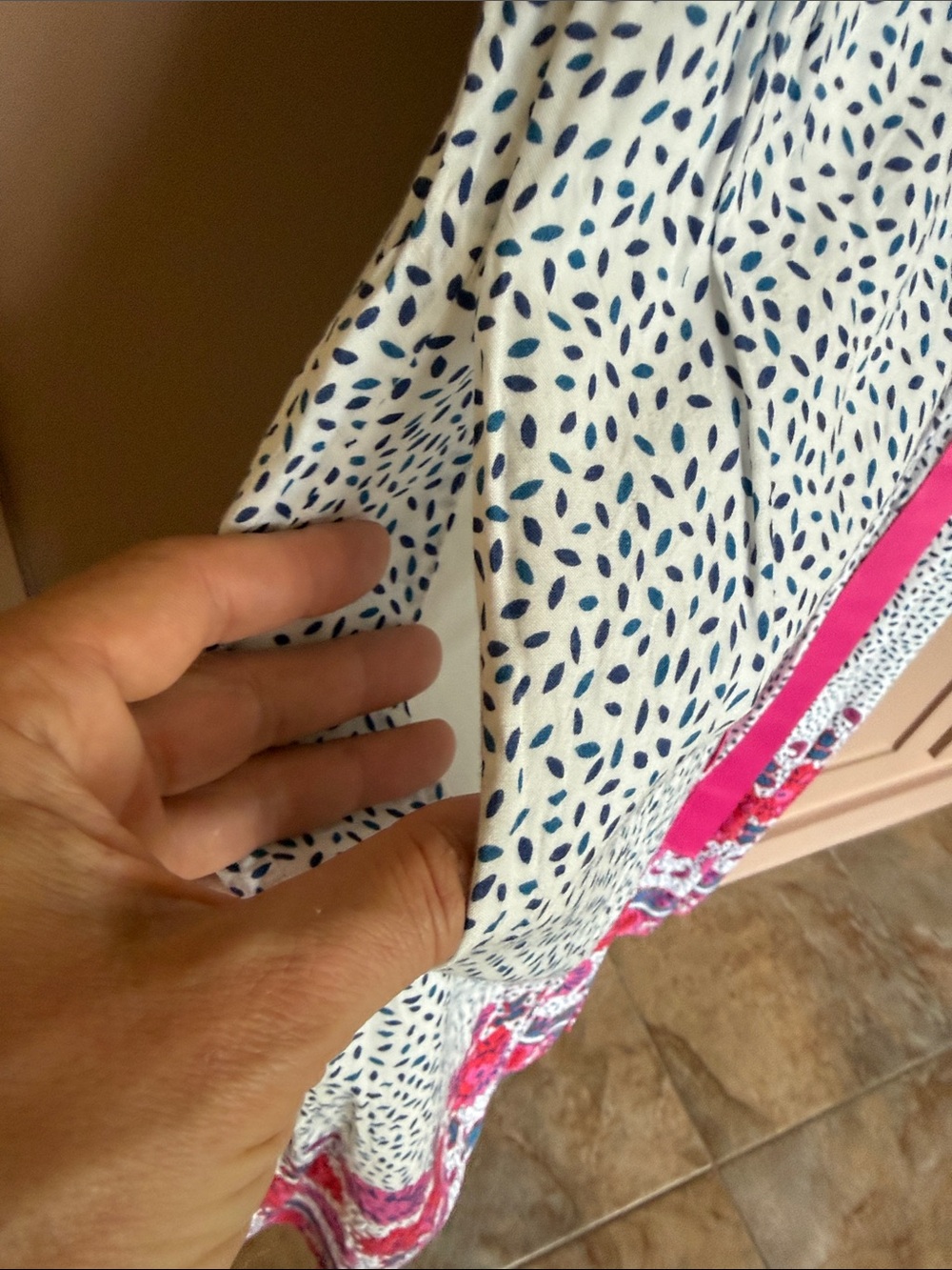 Boden Women’s White and Pink Floral Border Summer Dress (6) - Picture 4 of 8